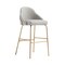 Manhattan Comfort Gracie Barstool in Stone and Gold - Set of 3 3-BS022-GST - alternate 9