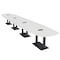 Skutchi Designs Arc Boat Conference Table, 45 in W, 240 in L, White HAR-ABOT-48X240-DOU.BK-WA7976-EBLK - alternate 1