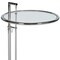 Homeroots 25" Silver And Clear Metal And Glass Height Adjustable Round End Table 554640 - alternate 4