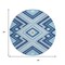 Homeroots 8' Navy Blue Aqua And Ivory Round Tribal Washable Indoor Outdoor Area Rug 598138 - alternate 5