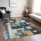 Homeroots 9' X 12' Teal Blue Gray And Gold Geometric Washable Indoor Outdoor Area Rug 604486 - alternate 9