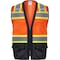Protectx Class 2 High Visibility Safety Vest, 6 Pockets, Zipper Front, Mesh Back, Lime Orange/Black SV-120SM4-ORBK-M - alternate 6
