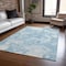 Homeroots 10' X 14' Sky Blue And Denim Blue Abstract Washable Indoor Outdoor Area Rug 609581 - alternate 5