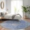 Homeroots 8' Blue And Gray Round Medallion Washable Indoor Outdoor Area Rug 616264 - alternate 7