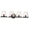Nuvo Valentine, 4 Light Vanity, Black Finish, Hammered Glass 60/8254 - alternate 5