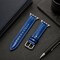 Elegani Leather Band Compatible with Apple Watch 45mm, Blue, Blue/Rose Gold/Yellow Gold Buckle LZQR2-BLU-45 - alternate 3
