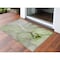 Homeroots 2' X 3' Green Abstract Washable Non Skid Indoor Outdoor Area Rug 559685 - alternate 1