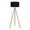 Jonathan Y Adriel 52" Mid-Century Modern Tripod Wood w/Ribbed Cocoon Pumpkin Shade LED Floor Lamp, Black/Light B JYL4201C - alternate 8