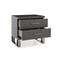 Homeroots 23" Silver And Gray Stainless Steel Solid and Manufactured Wood Two Drawer Nightstand 491586 - alternate 4