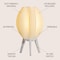 Jonathan Y Wavy 16.5" Modern Contemporary Plant-Based PLA 3D Printed Dimmable LED Table Lamp, White USA1000B - alternate 4