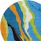 Homeroots 8' Denim Blue Copper And Green Round Abstract Washable Indoor Outdoor Area Rug 600962 - alternate 8