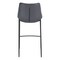 Homeroots Set of Two 30" Dark Gray And Black Faux Leather And Steel Bar Height Bar Chairs 555676 - alternate 6