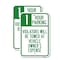 Signmission 1 Hour Parking Violators Will Be Towed at Vehicle Owner, 18'' X 24'', Heavy Gauge Aluminum, 2PK A-1824-2PACK-24647 - alternate 1