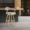 Armen Living Justin 30in Swivel Bar Stool with Gold Brushed Stainless Steel and Taupe Fabric LCJTBABGLTP30 - alternate 8