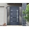 Vdomdoors Steel Door Deux 1105 Gray Graphite 2 Sidelight Exterior Windows Stainless Inserts Single Modern Pai DEUX1105EXD-GRE-W14+36+14xH80-LH-O - alternate 9