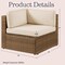 Alaterre Furniture Alaterre Montara Corner Outdoor Wicker Chair with Cream Cushions Tan Patio Furniture 80-OUTD-MONTARA-CRN - alternate 4