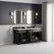 James Martin Vanities Brookfield 72 in. Double Vanity, Black Onyx, w/ 3 CM White Zeus Silestone Top 547-V72-BKO-3WZ - alternate 6
