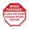 Signmission Whoa Pardner! Closed Toes Shoes Req, 18 Inch X 18 Inch, Vinyl Decal OC-D-18-40 - alternate 1