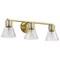 Nuvo Gianna, 3 Light Vanity, Vintage Brass Finish, Clear Glass 60/8343 - alternate 1