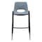 Homeroots Set of Two 30" Blue And Black Faux Leather And Steel Low Back Bar Height Bar Chairs 555659 - alternate 6