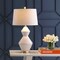 Jonathan Y Abbas 29" Geometric Ceramic/Metal LED Table Lamp, White/Gold Leaf JYL4013A - alternate 6