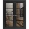 Sartodoors Solid French Double Doors Clear Glass, Lucia 2466 Matte Black and Aluminum Strips, Wood Solid Pane LUCIA2466DD-BLK-48 x 96 (2* 24x96)-Butterfly - alternate 1