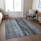 Homeroots 8' X 10' Blue Gray And Charcoal Botanical Leaves Washable Indoor Outdoor Area Rug 581939 - alternate 6