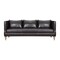 Homeroots 85" Dark Brown Leather Sofa With Brown Legs 546412 - alternate 1