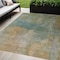Homeroots 8' X 10' Artichoke Green Gray And Gold Abstract Washable Indoor Outdoor Area Rug 603062 - alternate 1