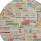 Homeroots 8' Terra Cotta Green And Brown Round Striped Washable Indoor Outdoor Area Rug 603523 - alternate 7