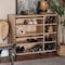 Baxton Studio Malcolm Mid-Century Modern Oak Brown Wood Shoe Cabinet with Flipper Doors 252-14024-ZORO - alternate 6