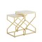 Homeroots Set of Two 22" Gold and White Marble Nested Tables 543885 - alternate 8