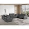 Homeroots Dark Gray Italian Leather Power Reclining U Shaped Ten Piece Corner Sectional With Console 632581 - alternate 7