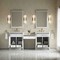 James Martin Vanities Bellshire 84" Dual Vanity Set with 24" Make-Up Counter, Bright White w/3 cm Siberian Silestone Top 660-VMC84-BW-3SFR - alternate 4