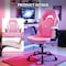Yssoa Ergonomic Gaming Desk Chair - Adjustable PU Leather Swivel Racing Chair with Flip-up Armrests for H 3A88FNCHARGAMEPNK - alternate 6