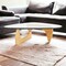Homeroots 50" Clear And Natural Glass And Solid Wood Triangle Coffee Table 520857 - alternate 5