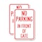 Signmission No Parking in Front of Gate, 12'' X 18'' 2 Signs, Heavy Gauge Aluminum, 2PK A-1218-2PACK-23719 - alternate 1