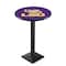 Holland Bar Stool Co 42" Blk Wrinkle Louisiana State Pub Table, 36" dia. Top L217B4236LaStUn - alternate 1