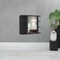 Homeroots 24" Black Wood Floating Single Door Bathroom Vanity And Medicine Cabinet With Mirror 543603 - alternate 4