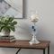 Homeroots 18" Blue Clear And Silver Polyresin Tabletop Hurricane Candle Holder 468338 - alternate 6