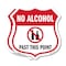 Signmission No Alcohol Shield Sign No Alcohol Past T, 18 inch X 18 inch, Plastic Sign, 2PK SHI-P-2PACK-18-390 - alternate 1
