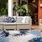 World Rug Gallery Amalfi Contemporary Tropical Floral Indoor/Outdoor Area Rug 10 ft x 14 ft Navy 8013NAVY10X14 - alternate 1