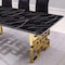 Homeroots 79" Black and Gold Marble and Metal Double Pedestal Base Dining Table 602329 - alternate 6