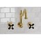 Kingston Brass Two-Handle Wall Mount Kitchen Faucet, Brushed Brass KS1287PKX - alternate 5