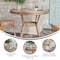 Flash Furniture Lourdes French Bistro 31.5in. Tbl, Natural/White PE Rattan, Glass Top, Bamboo Print Aluminum Frame SDA-AD641012-80-NATWH-LTNAT-GG - alternate 7