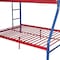 Homeroots 78" X 54" X 60" Twin Over Full Rainbow Metal Tube Bunk Bed 286577 - alternate 3