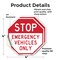 Signmission Stop Emergency Vehicles Only, 4 inch X 4 inch, Vinyl Decal, 2PK OC-D-2PACK-4-302 - alternate 4