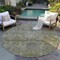 Homeroots 8' Taupe And Gray Round Damask Washable Indoor Outdoor Area Rug 603337 - alternate 9