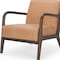 Homeroots 26" Tan and Dark Brown Genuine Leather and Solid Wood Arm Chair 606022 - alternate 4