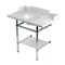 Kingston Brass 36-Inch Carrara Marble Console Sink with Brass Legs and Shelf, 8-Inch, 3-Hole LMS36MBB1 - alternate 1